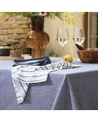 Set de 6 serviettes Chambray bleu foncé - 40x40 cm