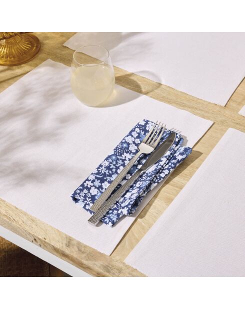 Set de 4 manteles individuales Chambray, color blanco roto, 40 x 35 cm