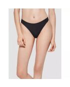 Tanga de bikini tissu uni noir