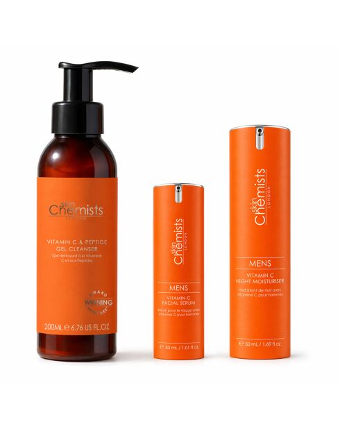 Vitamine C-routine voor mannen voor een stralende huid - 200 + 30 + 50 ml