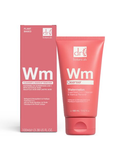 Nettoyant et démaquillant 2 en 1 à la pastèque, à base d'acide glycolique, d'acide salicylique et d'acide lactique - 100 ml