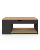 Table basse Elina relevable bois et noire - 100x50x42,5 cm