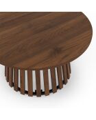 Runder Couchtisch Camélia mit Lattenbeinen in Nussbaumoptik - 70x70x40 cm