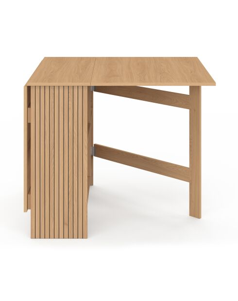 Faustine Esstisch, zusammenklappbar, mit integriertem Stauraum aus Holz und Latten, 150 x 80 x 75 cm