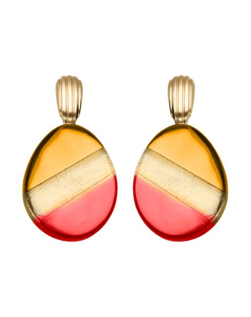 Boucles d'oreilles Paradis crepuscule ocres et rouges