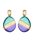 Boucles d'oreilles Paradis aurore vertes et violettes