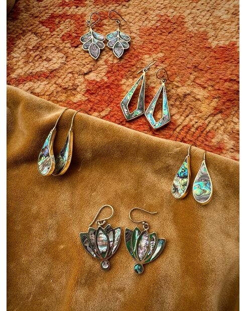 Boucles d'oreilles 1 Terres solaires Edition 6 gouttes incurvées