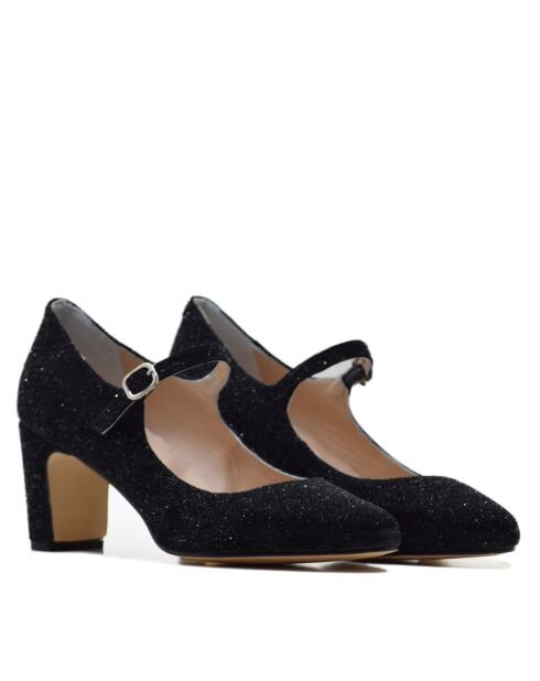 Escarpins Gabrielle en cuir noirs - Talon : 6,5cm