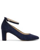 Escarpins Dominique en daim bleu - Talon : 6,5cm