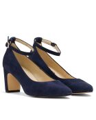 Escarpins Dominique en daim bleu - Talon : 6,5cm