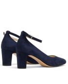 Escarpins Dominique en daim bleu - Talon : 6,5cm