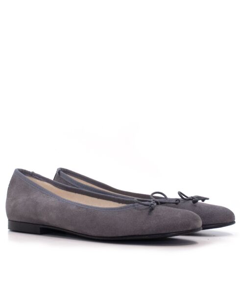 Ballerines en daim Mariane gris cendre