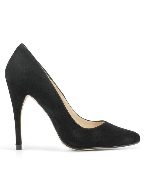 Escarpins à Talon : en daim Heidi noirs - Talon : 9,5cm
