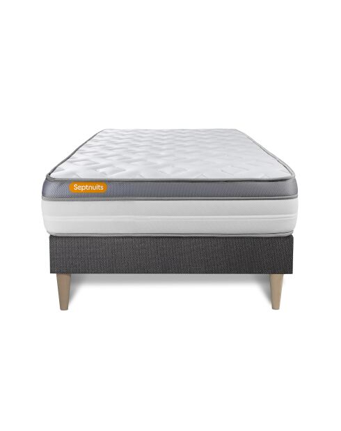Ensemble matelas et sommier Memo Zen gris - 90x190 cm