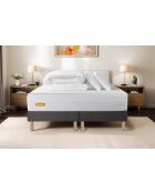 Pack lit complet Memo Bio gris foncé - matelas + 2 sommiers gris + 2 oreillers + couette - 2x90x200 cm
