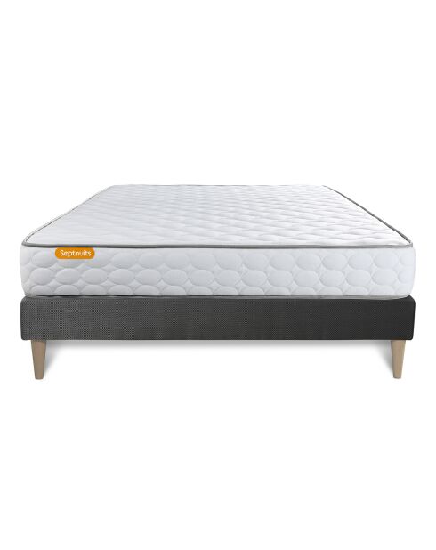 Ensemble matelas et sommier Memo gris - 140x200 cm
