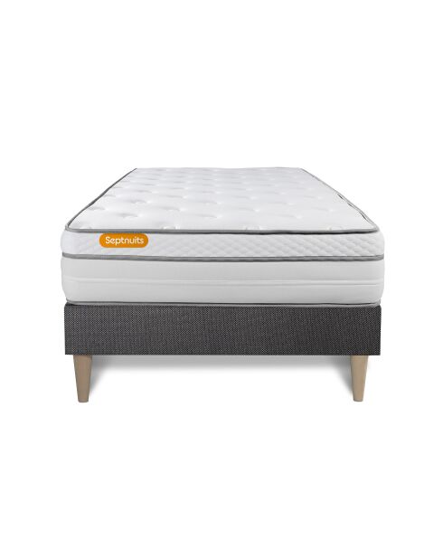 Ensemble matelas et sommier Memo Luxe gris - 90x200 cm