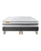 Ensemble matelas et 2 sommiers Memo Spring gris - 2x90x200 cm