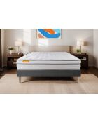 Ensemble matelas et sommier Memo Luxe gris - 200x200 cm