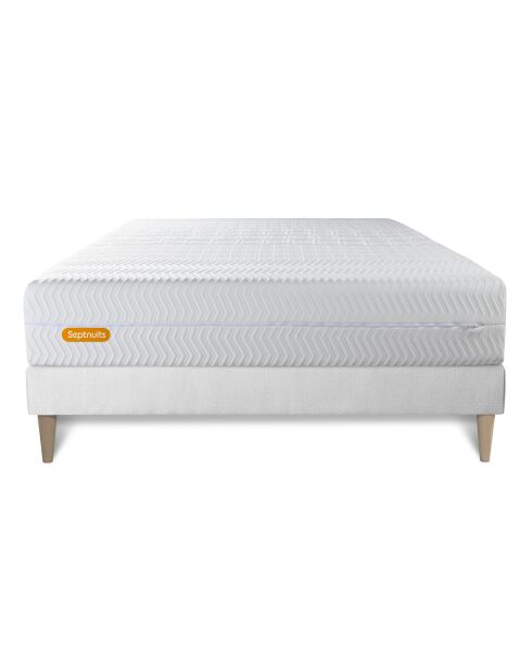 Ensemble matelas et sommier Memo Bio blanc - 140x190 cm