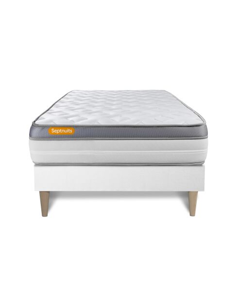 Ensemble matelas et sommier Memo Zen blanc - 90x190 cm