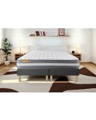 Ensemble matelas et 2 sommiers Memo Plus gris - 2x80x200 cm