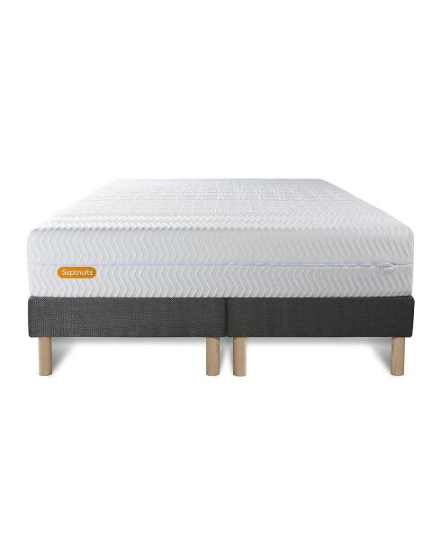 Ensemble matelas  et 2 sommier  Memo Bio gris foncé - 2x90x200 cm