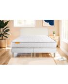 Ensemble matelas et 2 sommiers Memo blanc - 2x90x200 cm