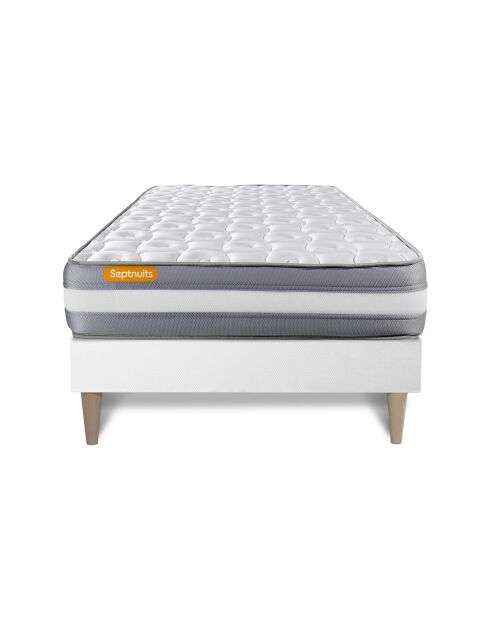 Ensemble matelas et sommier Memo Plus blanc - 90x190 cm