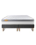 Ensemble matelas et 2 Sommiers Memo Zen gris - 2x100x200 cm