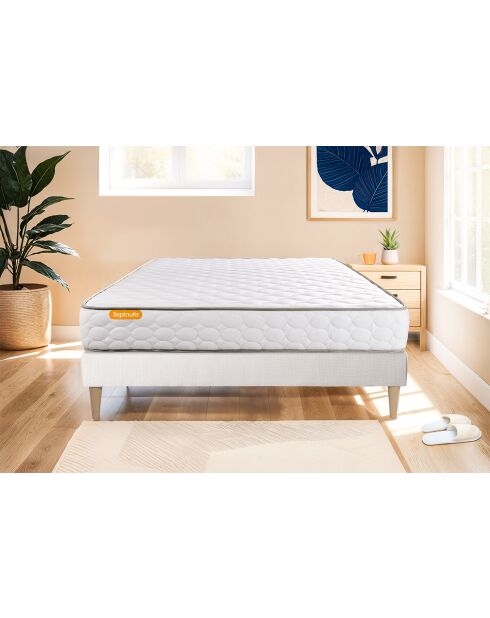 Ensemble matelas et sommier Memo blanc - 180x200 cm