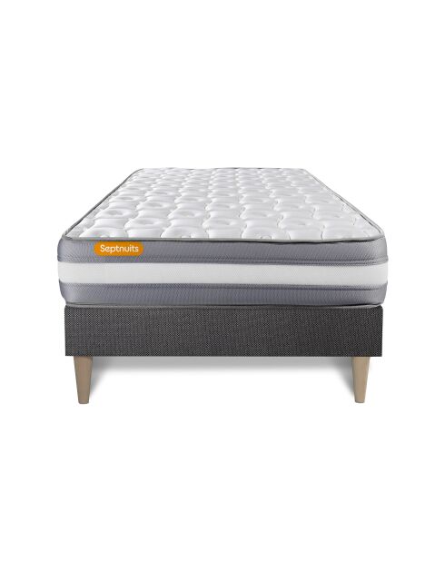 Ensemble matelas et sommier Memo Plus gris - 90x200 cm