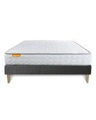 Ensemble matelas et sommier Memo gris - 200x200 cm
