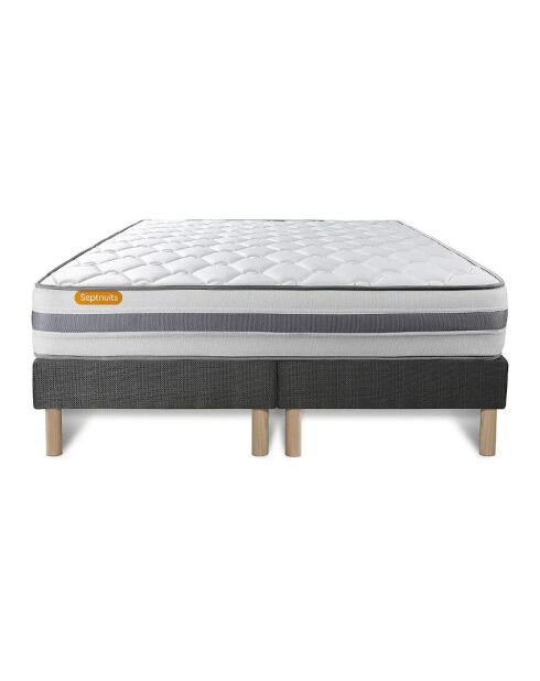 Ensemble matelas et 2 sommiers Memo Spring gris - 2x100x200 cm