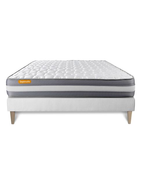 Ensemble matelas et sommier Memo Plus blanc - 160x200 cm