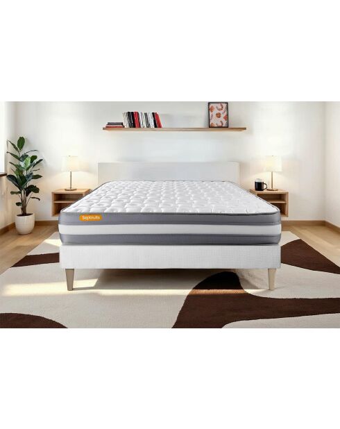 Ensemble matelas et sommier Memo Plus blanc - 160x200 cm