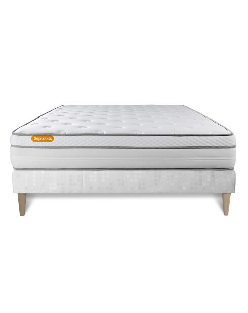 Ensemble matelas et sommier Memo Luxe blanc - 200x200 cm