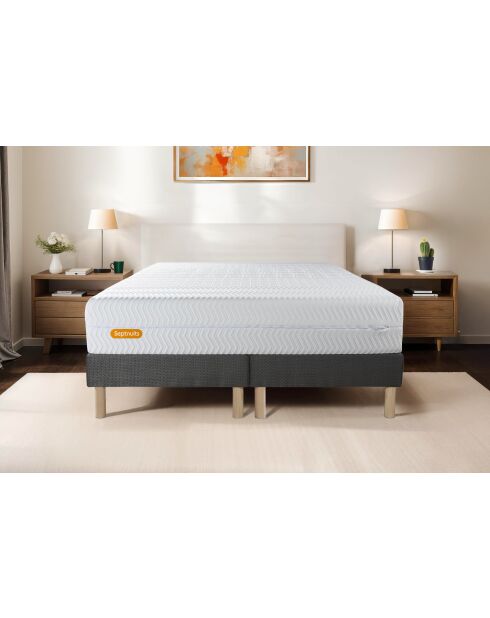 Ensemble matelas et sommier Memo Bio gris foncé - 140x190 cm