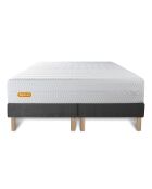 Ensemble matelas et 2 sommiers Memo Bio gris foncé - 2x80x200 cm