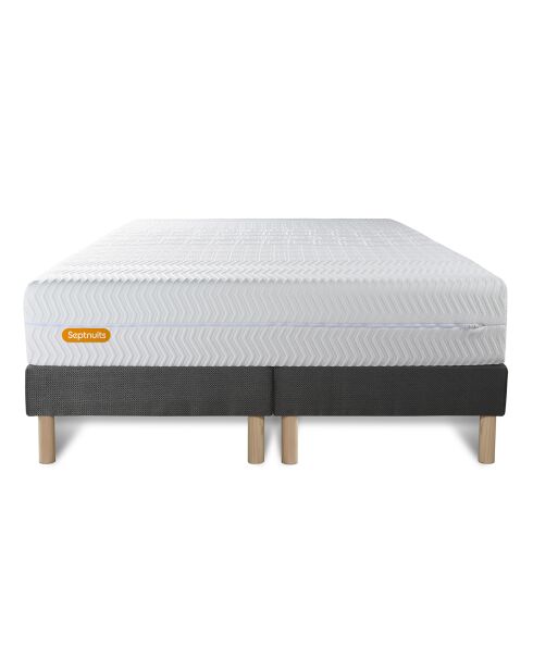 Ensemble matelas et 2 sommiers Memo Bio gris foncé - 2x80x200 cm