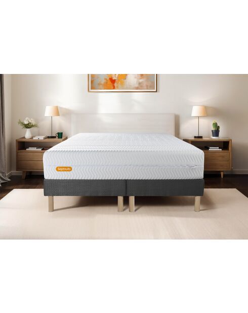 Ensemble matelas et 2 sommiers Memo Bio gris foncé - 2x80x200 cm