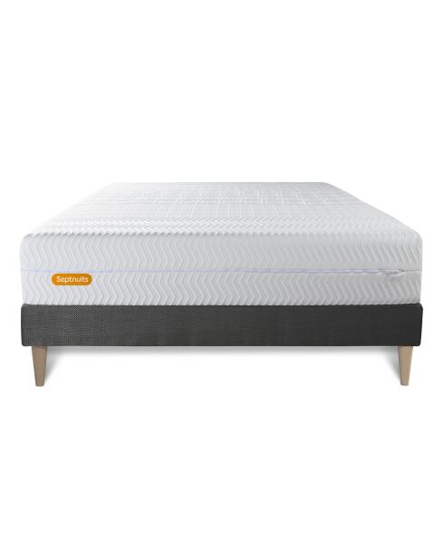 Ensemble matelas et sommier Memo Bio gris foncé - 200x200 cm