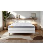 Ensemble matelas et sommier Memo Zen blanc - 200x200 cm