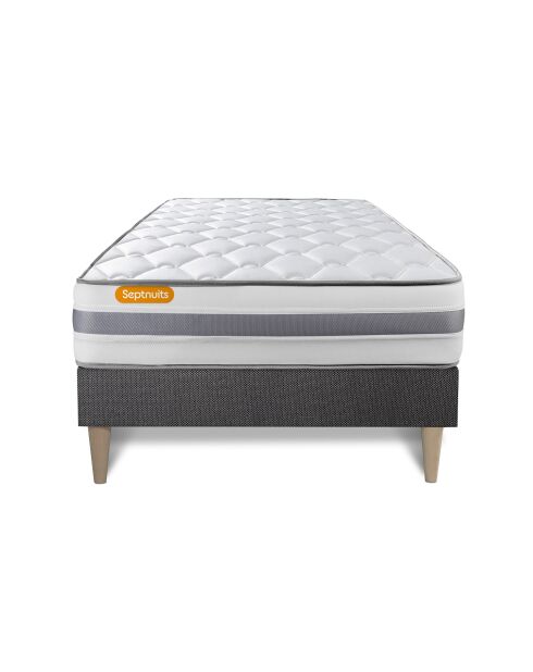 Ensemble matelas et sommier Memo Spring gris - 90x200 cm