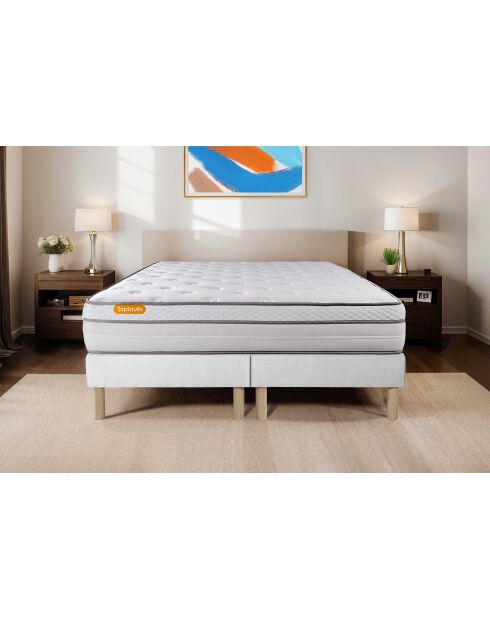 Ensemble matelas et 2 sommiers Memo Luxe blanc - 2x80x200 cm