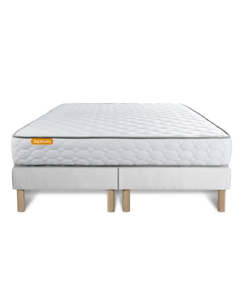 Ensemble matelas et 2 sommiers Memo blanc - 2x80x200 cm