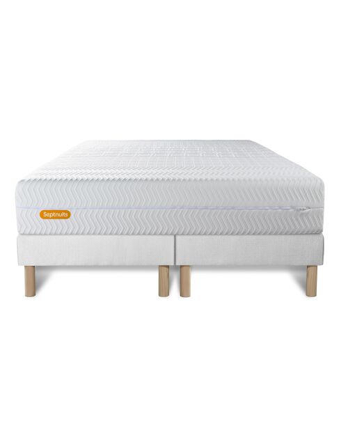Ensemble matelas et 2 sommiers Memo Bio blanc - 2x90x200 cm