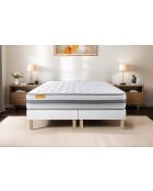 Pack lit complet Memo Spring blanc - matelas + 2 sommiers + 2 oreillers + couette - 2x80x200 cm