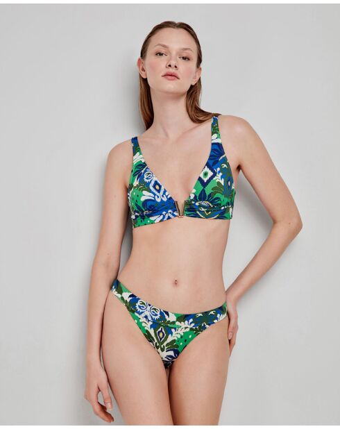 Culotte bikini imprimé tribal multicolore