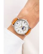 Montre analogique  en cuir EKA-BC002Q18S argentée